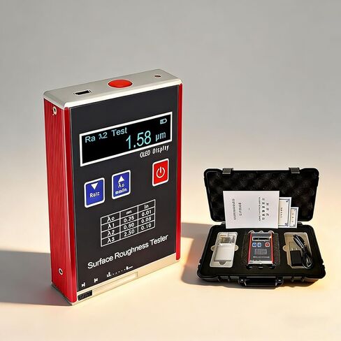 Portable High Accuracy Roughness Tester,0.01μm Precision Digital Profiler with 4 Parameters Ra/Rq 0.05~20μm Rz/Rt 0.1~50μm,for Workshop Parts Finishing in Kuwait
