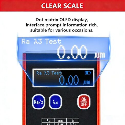 Portable High Accuracy Roughness Tester,0.01μm Precision Digital Profiler with 4 Parameters Ra/Rq 0.05~20μm Rz/Rt 0.1~50μm,for Workshop Parts Finishing in Kuwait
