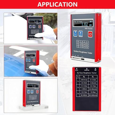 High-Precision Digital Roughness Gauge,Portable 0.01μm Accuracy Profilometer with 4 Measurement Modes Ra Rq Rz Rt,for Metal and Non-Metal Finish Detection in Kuwait