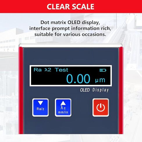 مقياس الخشونة الرقمي المحمول، جهاز اختبار عالي الدقة 0.01 ميكرومتر مع شاشة LED، 4 معلمات قياس Ra/Rq 0.05~20μm Rz/Rt 0.1~50μm، كامل مع كتلة المعايرة in Kuwait