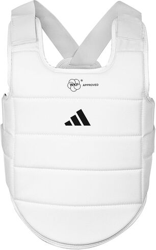 adidas WKF Approved Karate Chest Protector - White w/ Black Logo in Saudi Arabia