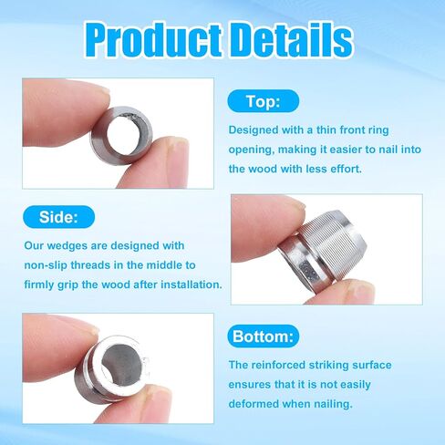 30pcs Round Axe Handle Wedge Kit, 8mm, 10mm, 12mm Sturdy Carbon Steel Axe Wedge Metal Hammer Sledge Accessories for Reinforcing in Saudi Arabia