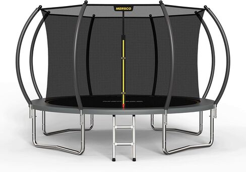 Mersco Trampoline Outdoor 10FT 12FT 14FT مع حاوية وسلم، ترامبولين ترفيهي معتمد من ASTM للأطفال والكبار، إطار مطلي مضاد للصدأ، سعة وزن معززة in Kuwait