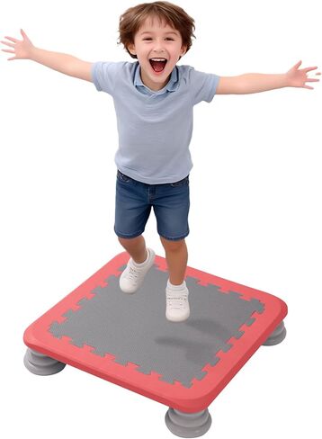 ترامبولين صغير للأطفال، قاعدة داخلية مضادة للانزلاق، ترامبولين حسي للأطفال المصابين بالتوحد، لوح ارتداد للتدريب على التكامل الحسي، والترفيه في الهواء الطلق، أقصى حمل 220 رطلاً in Kuwait