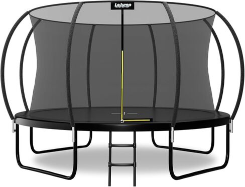 LeJump Outdoor 8FT 10FT 12FT 14FT Trampoline, ASTM Approved Big Trampolines with Enclosure Net and Ladder, Backyards Recreational Trampoline for Adults and Kids Heavy Weight Limit (Black) in Saudi Arabia