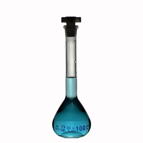 TN LAB Volumetric Flask 100ml Borosilicate Glass 14/23 Class A Accuracy 12-Pack in Saudi Arabia