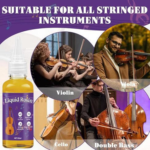 JAOJAO Professional Liquid Rosin for Violin, Viola & Cello - High Friction Formula for Enhanced Tone & Reduced Noise, 55ml in Kuwait