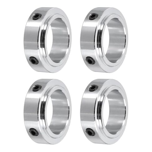 MECCANIXITY Shaft Collars 9/16"(15mm) Bore Carbon Steel Screw Shaft Collars 1"(25mm) OD x 3/8"(10mm) H for Wheelbarrow Industry Machine Tools Agricultural Implements Silver Pack of 4 in Kuwait