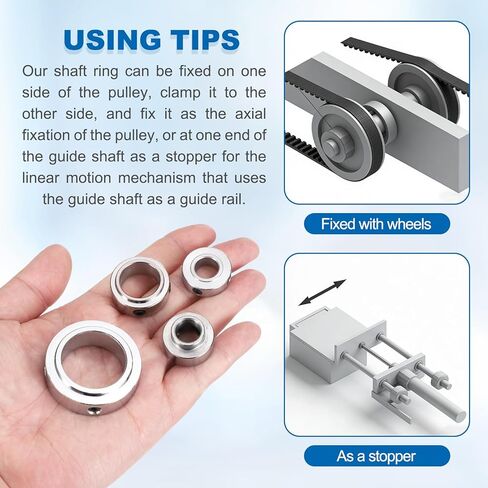 MECCANIXITY Shaft Collars 9/16"(15mm) Bore Carbon Steel Screw Shaft Collars 1"(25mm) OD x 3/8"(10mm) H for Wheelbarrow Industry Machine Tools Agricultural Implements Silver Pack of 4 in Kuwait