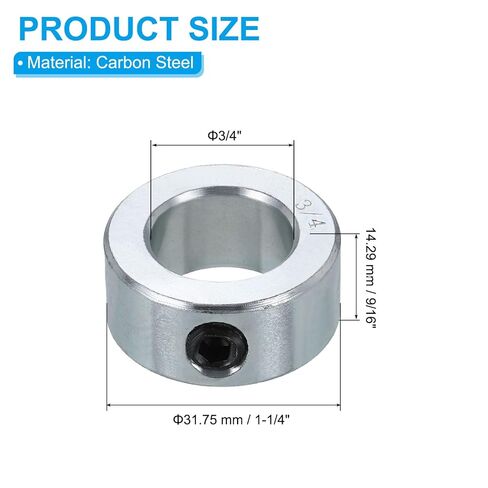 PATIKIL 1/4" Bore Axle Shaft Collars, 4Pcs Carbon Steel Screw Shaft Collars for Wheelbarrow Industry Machine Tools Agricultural Implements, Silver in Kuwait