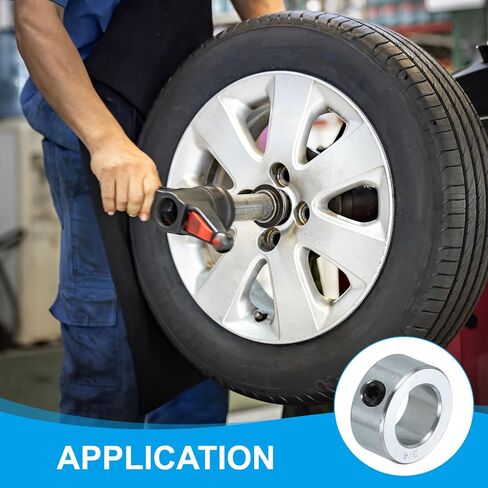 PATIKIL 1/4" Bore Axle Shaft Collars, 4Pcs Carbon Steel Screw Shaft Collars for Wheelbarrow Industry Machine Tools Agricultural Implements, Silver in Kuwait