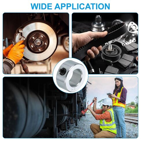 PATIKIL 1/4" Bore Axle Shaft Collars, 4Pcs Carbon Steel Screw Shaft Collars for Wheelbarrow Industry Machine Tools Agricultural Implements, Silver in Kuwait