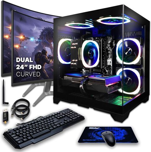 SAAV T5 Prebuilt Gaming PC Desktop - Intel Core i5 3.4GHz, 8GB RAM, GEFORCE GTX 750 2GB GDDR5 GPU, 512GB NVME SSD, WiFi 5, Bluetooth 5, Win 10, PC Gaming Computer Desktop, 1-Year Warranty in Kuwait