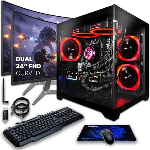 SAAV T5 Prebuilt Gaming PC Desktop - Intel Core i5 3.4GHz, 8GB RAM, GEFORCE GTX 750 2GB GDDR5 GPU, 512GB NVME SSD, WiFi 5, Bluetooth 5, Win 10, PC Gaming Computer Desktop, 1-Year Warranty in Kuwait