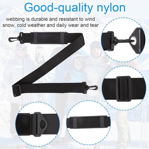 3pcs Snowboard Shoulder Strap & Auxiliary Binding Straps Set, Adjustable Ski Boot Carrier Leash for Men and Women Ideal Accessory for Snowboard Skiing Boots & Skates in Saudi Arabia