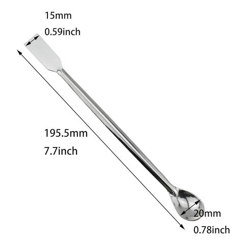 10PCS 2 in 1 Stainless Steel Laboratory Spoon 7.6 Inch Silver Sampling Scoop Bartending Utensils Suitable for Bars Schools Homes Laboratories Gatherings in Saudi Arabia