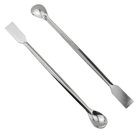 10PCS 2 in 1 Stainless Steel Laboratory Spoon 7.6 Inch Silver Sampling Scoop Bartending Utensils Suitable for Bars Schools Homes Laboratories Gatherings in Saudi Arabia