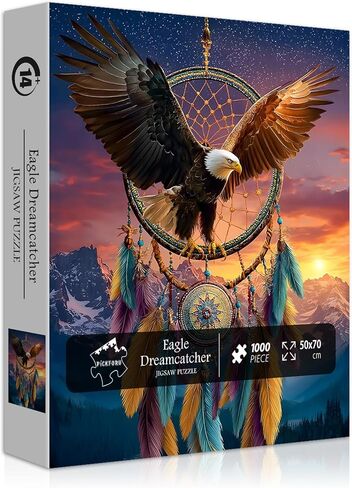 American Flag Eagle Puzzles for Adults 1000 Pieces, USA Patriotic Faith Country Jigsaw Puzzle, United States Bird Puzzles Bald Eagle in Saudi Arabia