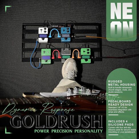 AKLOT Compressor Electric Guitar Pedal: Smooth Studio-Level Compression for Clean Sustain, Dynamic Touch-Responsive Control, Level & Sustain Knobs, Mini Guitar Effect Pedal True Bypass, NEON PulseLock in Kuwait