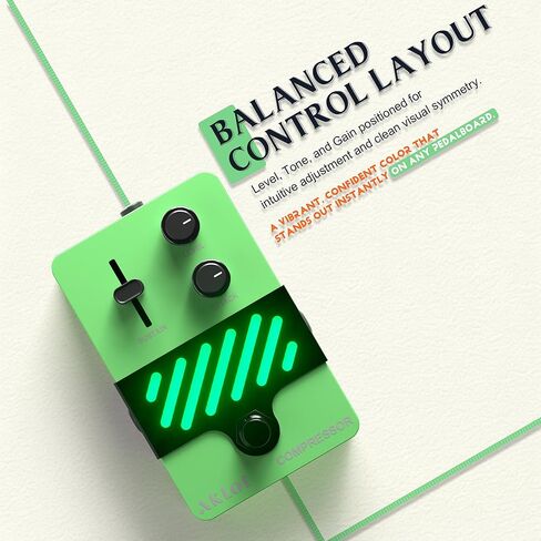 AKLOT Compressor Electric Guitar Pedal: Smooth Studio-Level Compression for Clean Sustain, Dynamic Touch-Responsive Control, Level & Sustain Knobs, Mini Guitar Effect Pedal True Bypass, NEON PulseLock in Kuwait