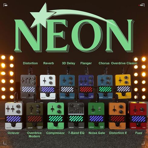 AKLOT Compressor Electric Guitar Pedal: Smooth Studio-Level Compression for Clean Sustain, Dynamic Touch-Responsive Control, Level & Sustain Knobs, Mini Guitar Effect Pedal True Bypass, NEON PulseLock in Kuwait