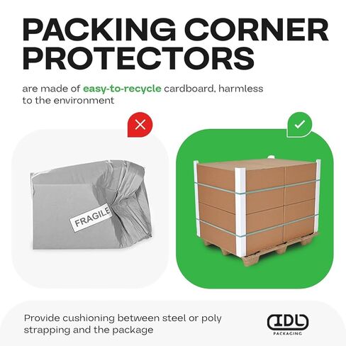 IDL Packaging 2" x 2" x 36" Cardboard Edge Protector (Pack of 12) - Corner Protectors for Shipping, Storage, & Moving – Reinforced Corner Guard Protection for Pallets, Wall Corners, & Furniture in Saudi Arabia