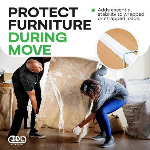IDL Packaging 2" x 2" x 36" Cardboard Edge Protector (Pack of 12) - Corner Protectors for Shipping, Storage, & Moving – Reinforced Corner Guard Protection for Pallets, Wall Corners, & Furniture in Saudi Arabia