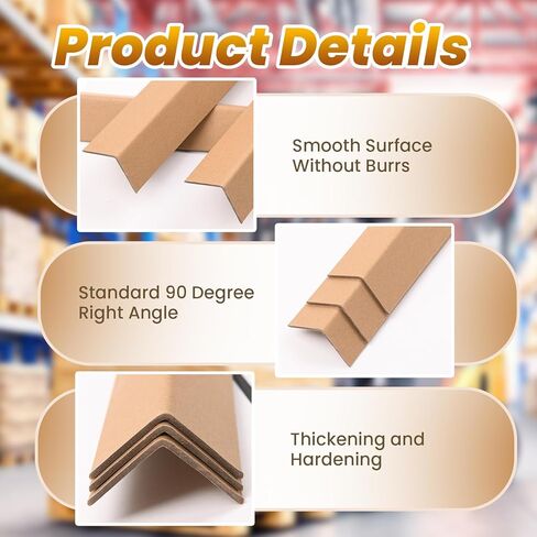 واقي حافة الورق المقوى 60 قطعة زوايا من الورق المقوى المقوى على شكل حرف V للشحن 2 بوصة × 2 بوصة × 48 بوصة واقيات زوايا البليت واقي زوايا الصندوق واقي زوايا المصعد in Kuwait