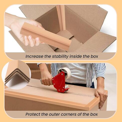 واقي حافة الورق المقوى 60 قطعة زوايا من الورق المقوى المقوى على شكل حرف V للشحن 2 بوصة × 2 بوصة × 48 بوصة واقيات زوايا البليت واقي زوايا الصندوق واقي زوايا المصعد in Kuwait