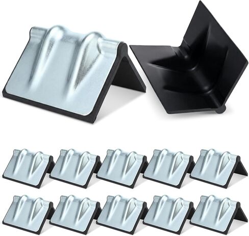 10 Pcs Metal Edge Protector Steel Corner Protector with Rubber Chain V Board Trailer Corner Protectors Reusable Edge Guards for Box Truck and Flatbed Loads(Silver) in Kuwait