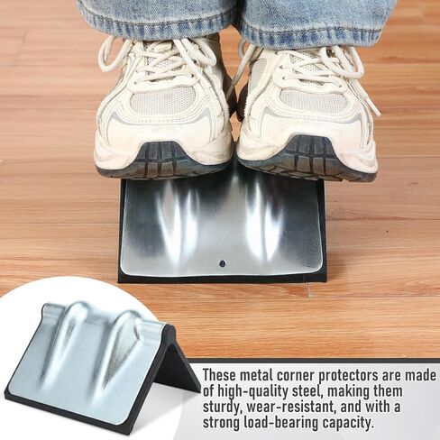 10 Pcs Metal Edge Protector Steel Corner Protector with Rubber Chain V Board Trailer Corner Protectors Reusable Edge Guards for Box Truck and Flatbed Loads(Silver) in Kuwait