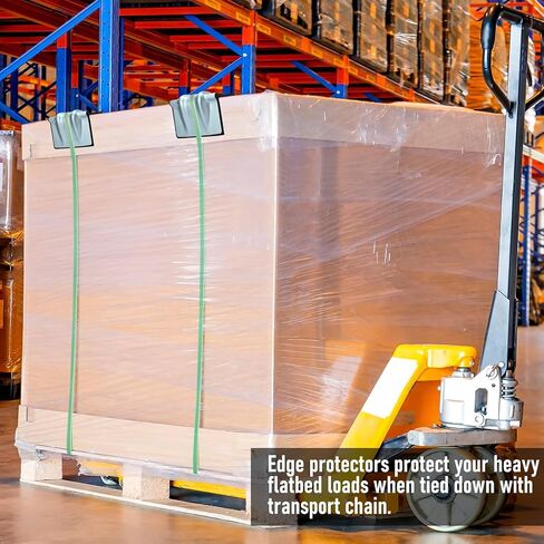 10 Pcs Metal Edge Protector Steel Corner Protector with Rubber Chain V Board Trailer Corner Protectors Reusable Edge Guards for Box Truck and Flatbed Loads(Silver) in Kuwait