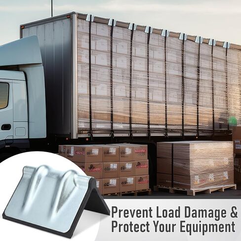 10 Pcs Metal Edge Protector Steel Corner Protector with Rubber Chain V Board Trailer Corner Protectors Reusable Edge Guards for Box Truck and Flatbed Loads(Silver) in Kuwait