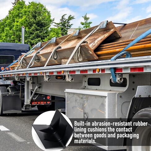 10 Pcs Metal Edge Protector Steel Corner Protector with Rubber Chain V Board Trailer Corner Protectors Reusable Edge Guards for Box Truck and Flatbed Loads(Silver) in Kuwait