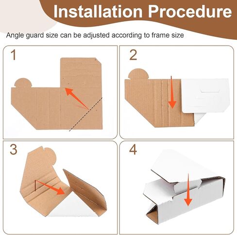 120 Pack Adjustable Cardboard Corners for Packing Artwork, Picture Frame Corner Protectors - Cardboard Corner Protectors for 1", 1.5" & 2.2" Frames Shipping Moving Storage in Saudi Arabia