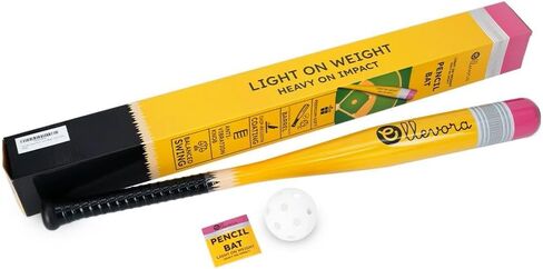 Pencil Bat - Plastic Youth Baseball Bat and Ball Set - Reinforced Durable Barrel ~29" - Backyard Baseball Games Gift - Balanced Weight - Easy to Swing in Saudi Arabia