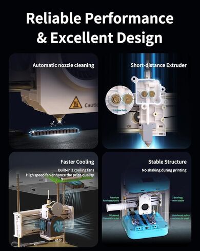 طابعة ثلاثية الأبعاد صغيرة مجمعة بالكامل للأطفال والمبتدئين - مجموعة بداية كاملة مع آلة طباعة ثلاثية الأبعاد ذات تسوية تلقائية، لفة واحدة من الشعيرات، وبطاقة SD، سرعة عالية 250 مم/ثانية، دقة عالية، للمنزل المدرسي in Kuwait