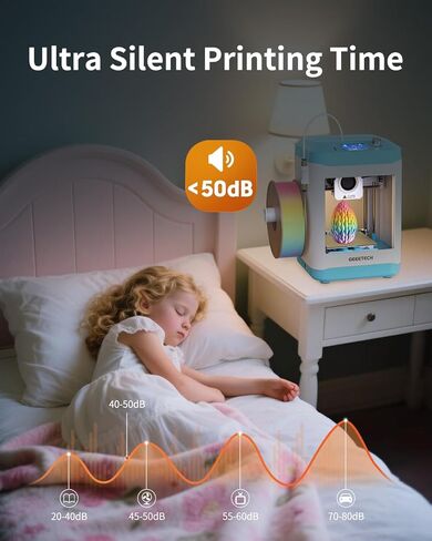 طابعة ثلاثية الأبعاد صغيرة مجمعة بالكامل للأطفال والمبتدئين - مجموعة بداية كاملة مع آلة طباعة ثلاثية الأبعاد ذات تسوية تلقائية، لفة واحدة من الشعيرات، وبطاقة SD، سرعة عالية 250 مم/ثانية، دقة عالية، للمنزل المدرسي in Kuwait