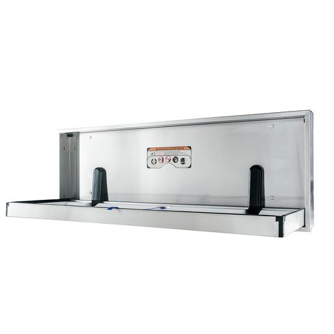 Foundations Stainless Steel Extended Length Changing Station, Wall Mounted, Accommodates People 4’10" or Shorter, Easy Installation, ABS Plastic Tray, (100SSE-SM) in Saudi Arabia
