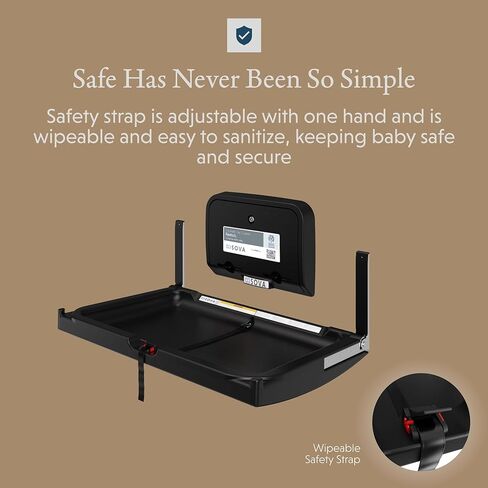 محطة تغيير حفاضات الأطفال من سوفا إيليمينت على السطح الأفقي مع موزع بطانة - أسود in Kuwait