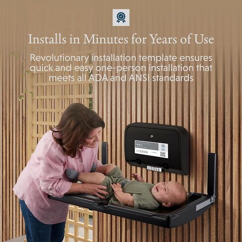 محطة تغيير حفاضات الأطفال من سوفا إيليمينت على السطح الأفقي مع موزع بطانة - أسود in Kuwait