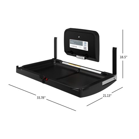 محطة تغيير حفاضات الأطفال من سوفا إيليمينت على السطح الأفقي مع موزع بطانة - أسود in Kuwait