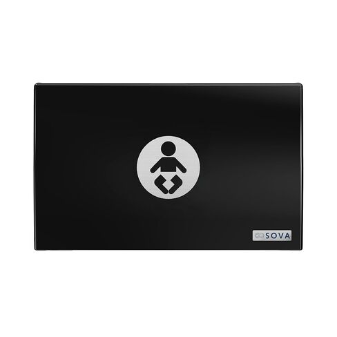 Sova Element Horizontal Surface Mount Baby Changing Station with Backsplash - Black in Saudi Arabia