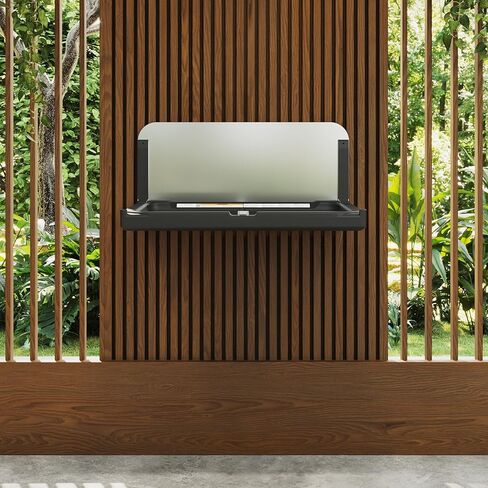 Sova Element Horizontal Surface Mount Baby Changing Station with Backsplash - Black in Saudi Arabia