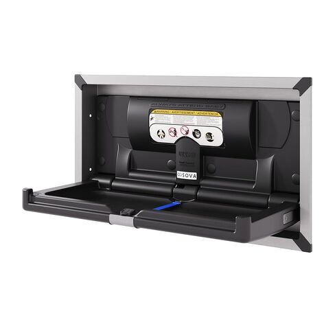 وحدة تغيير حفاضات الأطفال من سوفا أوريجن أفقية مزودة بشفة من الفولاذ المقاوم للصدأ - أسود/فولاذ مقاوم للصدأ in Kuwait