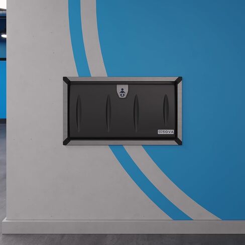 وحدة تغيير حفاضات الأطفال من سوفا أوريجن أفقية مزودة بشفة من الفولاذ المقاوم للصدأ - أسود/فولاذ مقاوم للصدأ in Kuwait