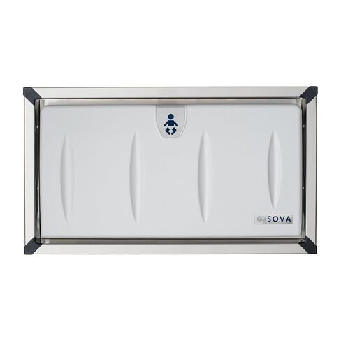 وحدة تغيير حفاضات الأطفال من سوفا أوريجن أفقية مزودة بشفة من الفولاذ المقاوم للصدأ - مقاومة للصدأ/رمادي in Kuwait