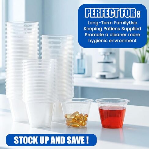 3000 Count 1 oz Disposable Medicine Cups with Graduated Dosage Lines for Pills or Liquid, Single Serve Measuring for Home, Nurse, Hospital, Medical Care, Resin Mixing, Mouthwash in Saudi Arabia