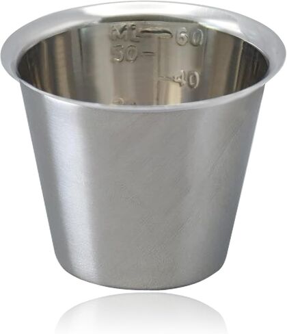 Graduated Medicine Cup - Stainless Steel Measuring Tool For Hospital And Homecare Use - 2"X1-3/4", 2 Oz Capacity in Saudi Arabia