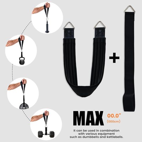 مقوي الساعد مع حزام المعصم، مدرب قوة قبضة الساعد من الفولاذ الكربوني السميك، حزام من النايلون بوزن 300 رطل للتدريب على السحب بذراع واحدة، مدرب المعصم في صالة الألعاب الرياضية المنزلية in Kuwait